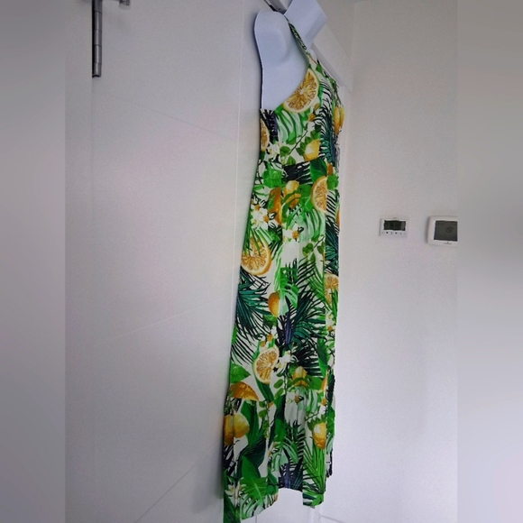 NWT Bellambra/ 🍋Lemon🍋 Made In Italy/ Tropical Sleeveless Dress/ Size US S - Picture 8 of 15